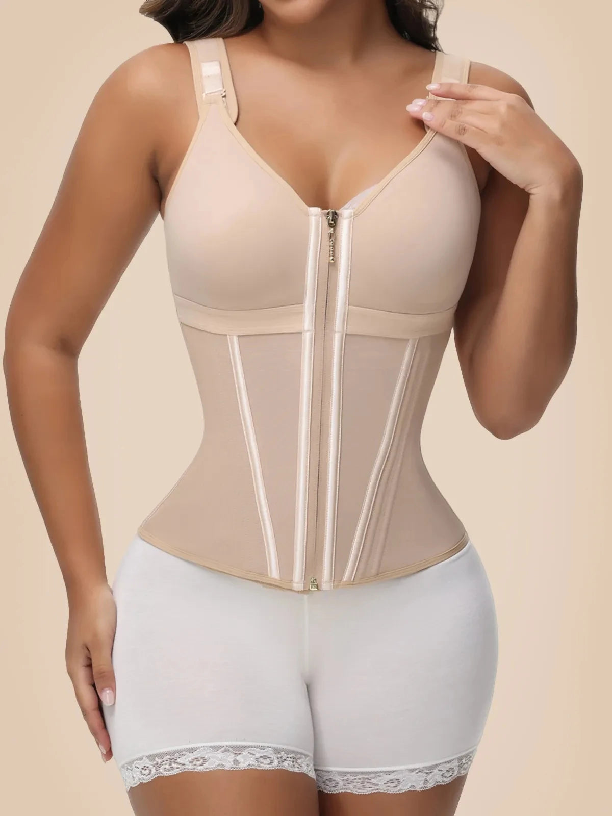 Double-Layer Waist Shaper Girdle With Bra - Sculpté